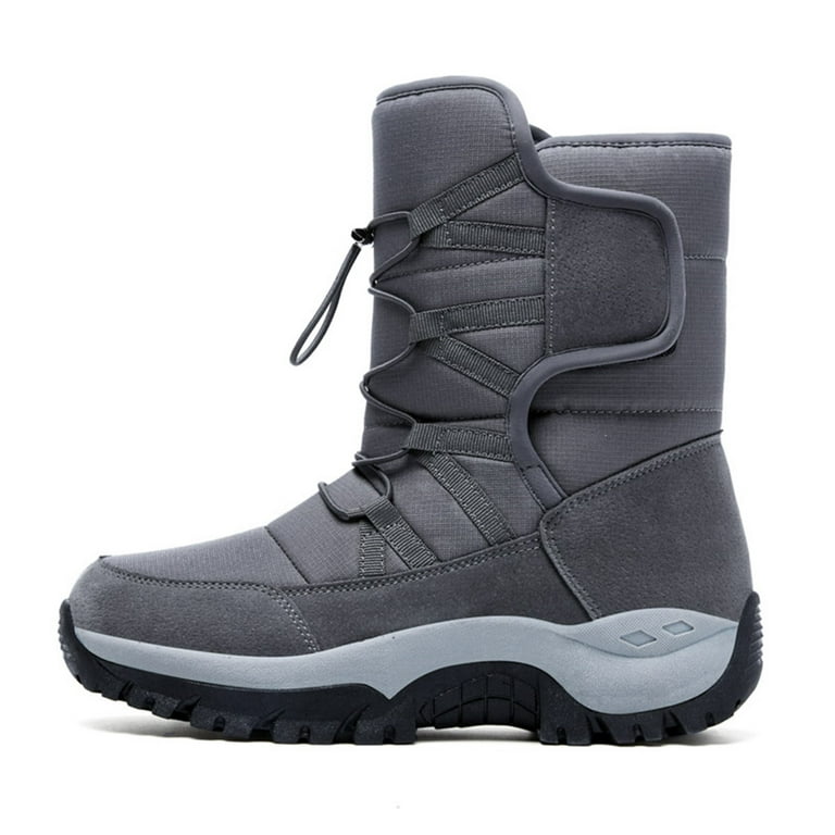 Mens Snow Boots Outdoor Mid Calf Waterproof Winter Snow Boots with