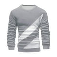 thumbnail image 1 of Men Winter Casual Color Block Round Neck Pullover Sweater Soft Comfortable Lined Shirt Casual Fall Pullover Long Sleeve Crewneck Loose Tops, 1 of 4