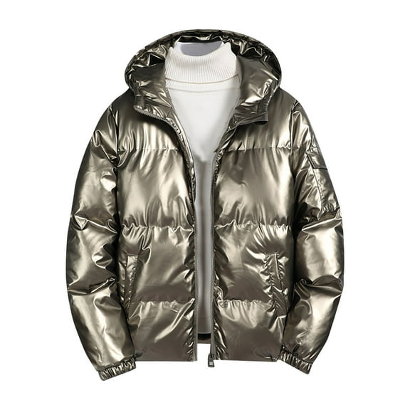 Men Winter Down Jackets Stand Collar Warm Outwear Thickened Windproof Coat Mens Clothes Streetwear Parkas Gold M