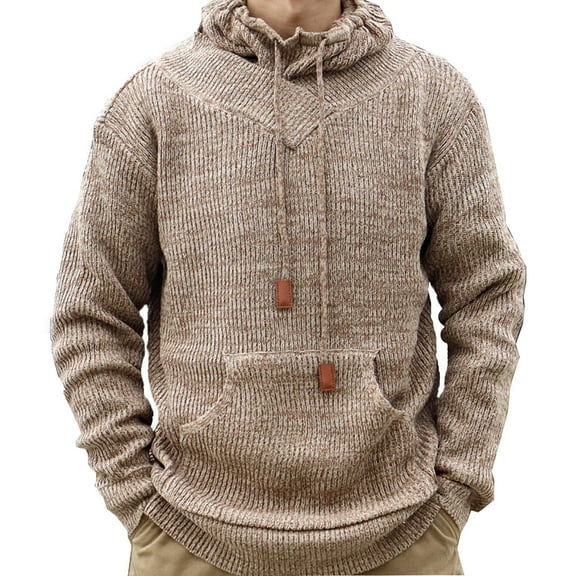 Men Winter Fallow Pullover Jacket Long Sleeve Heaps Collar Brocade Sweater