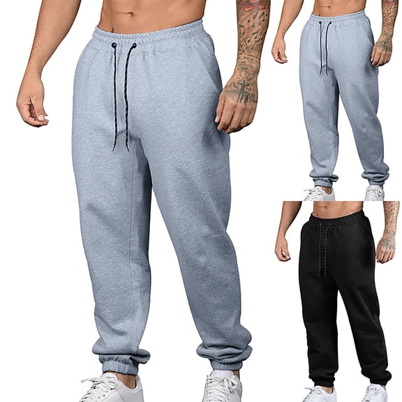 Men Winter Pants Lined Sweatpants Active Running Jogger Pant Grey XXL