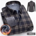 thumbnail image 1 of Men Winter Fleece Shirts Male Long Sleeve Casual Plaid Shirts Good Quality Man Thicker Warm Slim Fit Shirts Size L- 5XL, 1 of 6