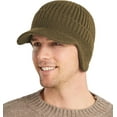 thumbnail image 1 of Men Winter Hats for Guys Cool Beanies Lined Knitted Warm Cap Ear-flaps for Men Outdoor Fleece Hat, Khaki, 1 of 8