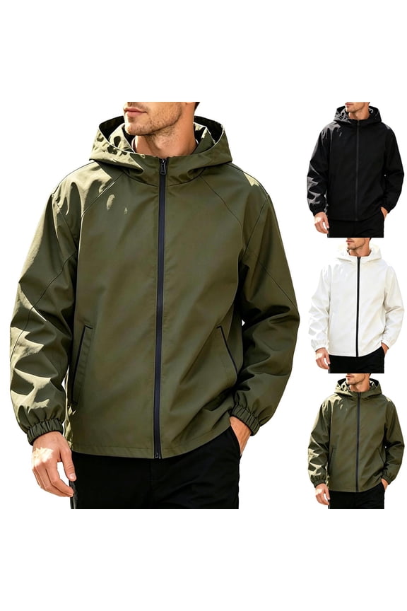 Men Winter Jacket Coat Outdoor Mountaineering Riding Windproof Work Coat with Hood Travel Hiking Cycling