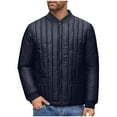 thumbnail image 1 of Men Winter Jacket Long Sleeve Button Warm Cotton Padded Quilted Jackets Casual Coats Outwear with Pockets (XS, Navy), 1 of 8