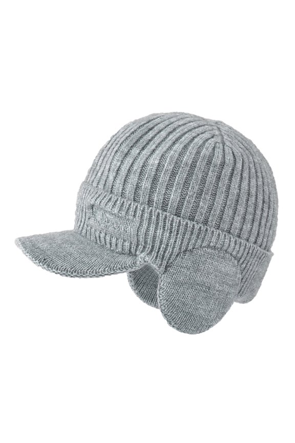 Men Winter Knitted Baseball Cap Thick Fleece Lined Warm Hat with Ear Flaps, Windproof Visor Thermal Beanie Cold Weather Gear for Outdoor Sports Chilly Morning Commute Everyday Casual Wear
