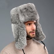 Men Winter Russian Ushanka Hat Faux Fur Trapper Cap Warm Outdoor Earflap Bomber