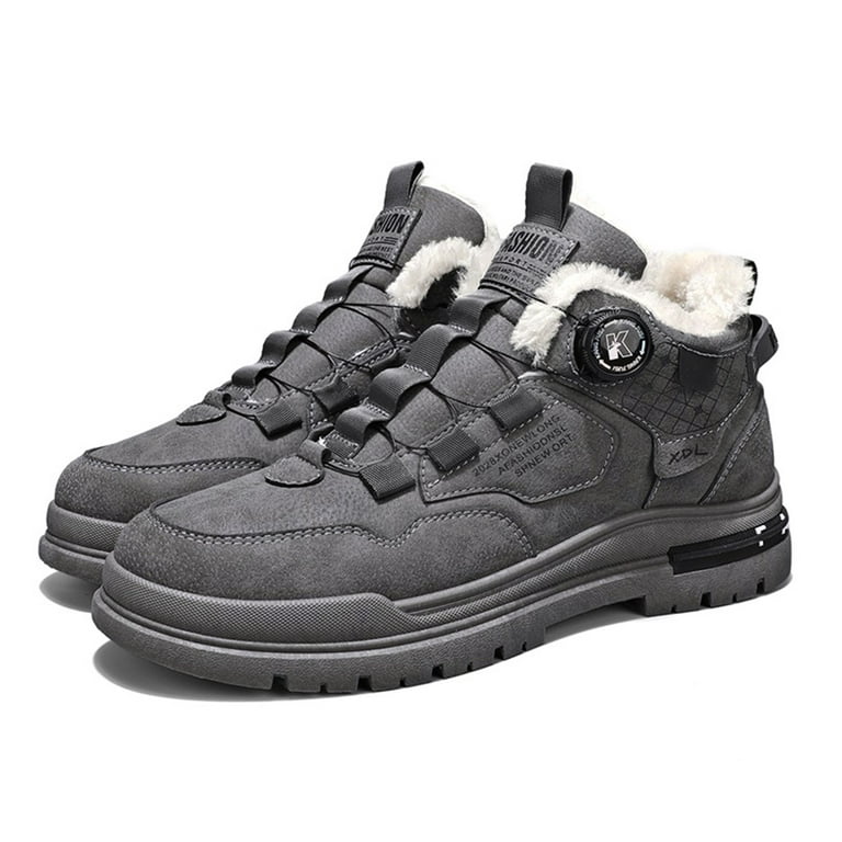 Men Winter Snow Boots Insulated Outdoor Hiking Shoes Faux Fur