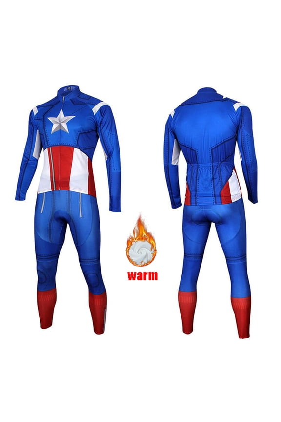 Men Winter Thermal Fleece Cycling Jersey Set Long Sleeve Road Bike Clothing Warm Coat Triathlon Suit Bicycle Clothes