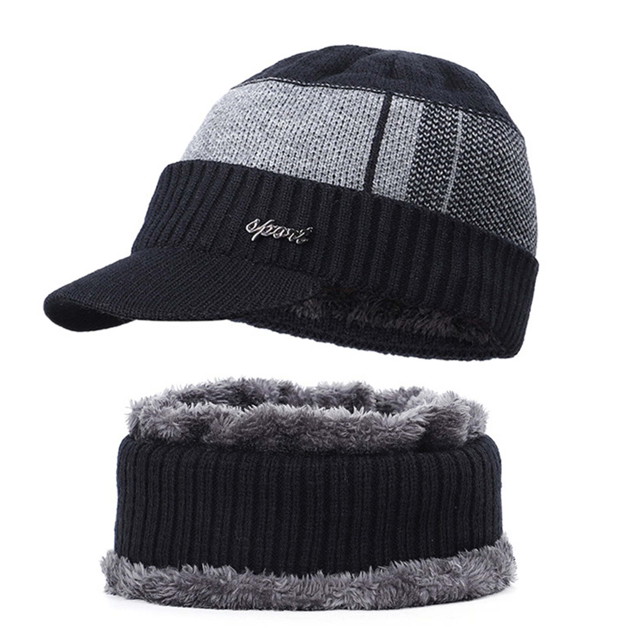 新品　BRIEFING MEN’S KNIT VISOR Men's Insulated Winter Warm Hat, Knit Visor Beanie with Fleece