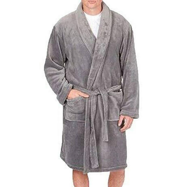 PAVILIA Mens Robe, Soft Robe for Men, Fleece Warm Long Bathrobe