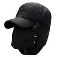 Men Winter Warm Ushanka Hat Fleeced Thick Cap with Earflaps and Mask