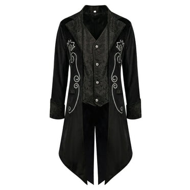 Men Winter Warm Vintage Tailcoat Jacket Overcoat Outwear Buttons Coat
