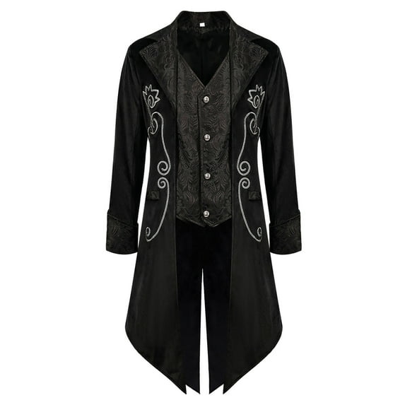Men Winter Warm Vintage Tailcoat Jacket Overcoat Outwear Buttons Coat