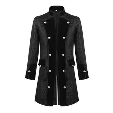 Men Winter Warm Vintage Tailcoat Jacket Overcoat Outwear Buttons Coat
