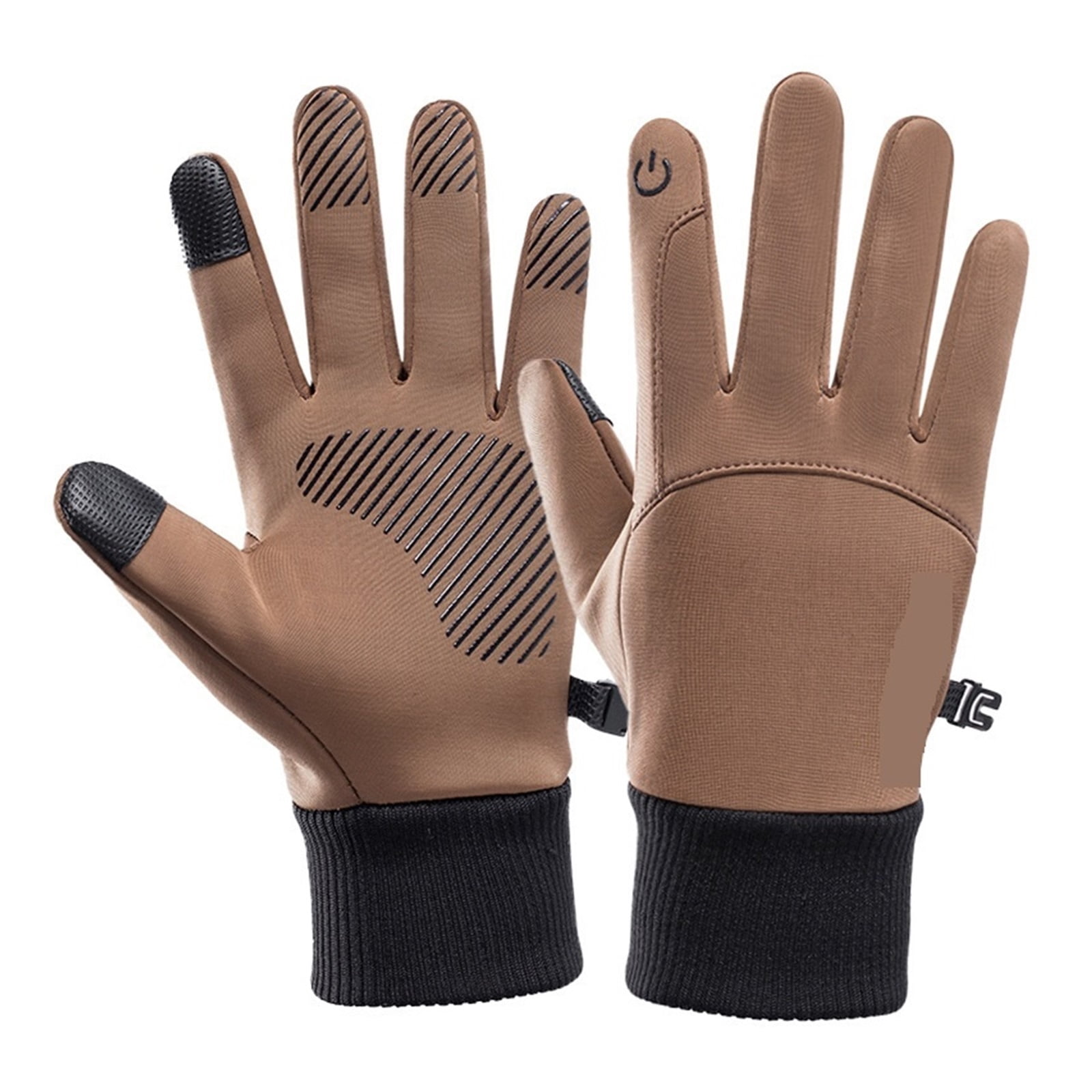 Men Winter Waterproof Cycling Gloves Outdoor Sports Running Motorcycle Ski Touch Screen Fleece Gloves Non-slip Warm Full Fingers Suitable For Hiking Driving Climbing Riding Skiing