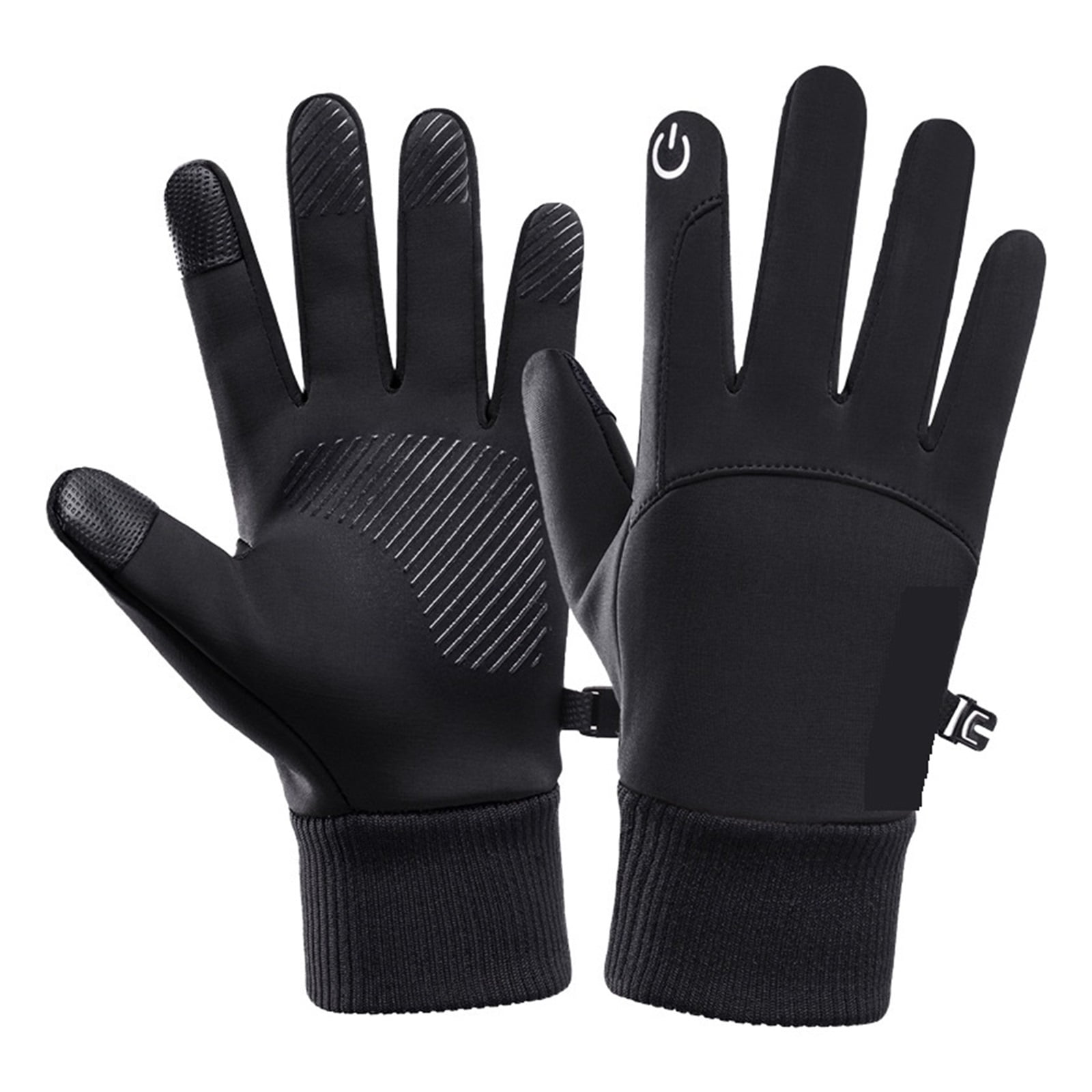 Men Winter Waterproof Cycling Gloves Outdoor Sports Running Motorcycle Ski Touch Screen Fleece Gloves Non-slip Warm Full Fingers Suitable For Hiking Driving Climbing Riding Skiing