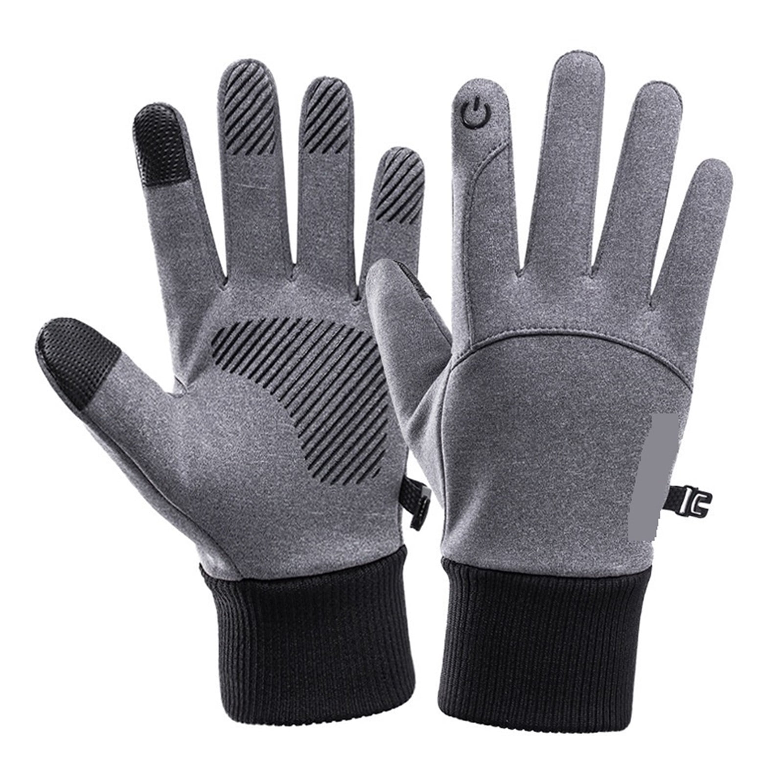 Men Winter Waterproof Cycling Gloves Outdoor Sports Running Motorcycle Ski Touch Screen Fleece Gloves Non-slip Warm Full Fingers Suitable For Hiking Driving Climbing Riding Skiing