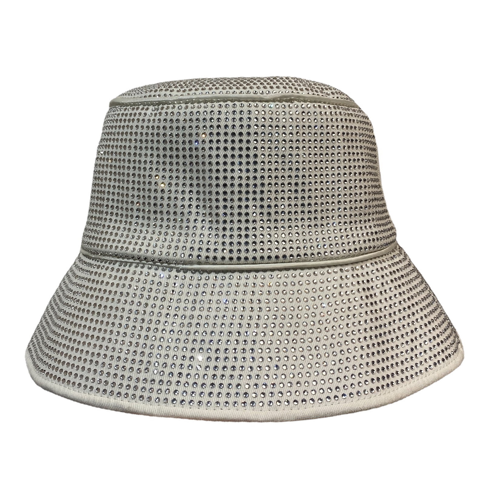 Men Woman Colorful Rhinestone Bucket Hat Eye-Catching Wide Brim ...