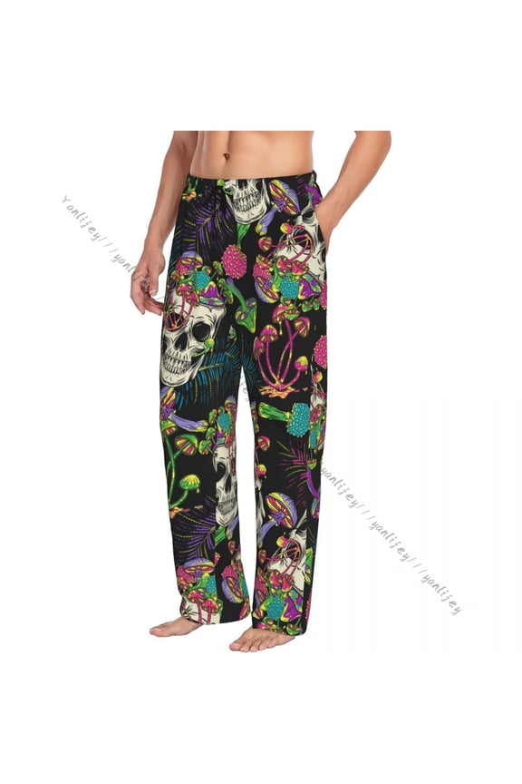 Men Woman Sleep Bottoms Male Lounge Trousers Mens Woman Crazy Mad Skull Hippie Pajama Pants