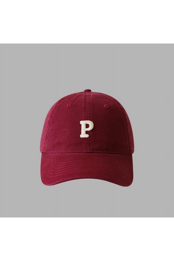 Men and Woman's Baseball Cap Adjustable Casual Embroidered Letter P Cotton Sun Hats Unisex Solid Color Visor Initial Baseball Cap Women Men Personalized Letter Dad Hat Baseball Hat Birthday Gifts