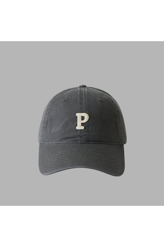 Men and Woman's Baseball Cap Adjustable Casual Embroidered Letter P Cotton Sun Hats Unisex Solid Color Visor Initial Baseball Cap Women Men Personalized Letter Dad Hat Baseball Hat Birthday Gifts