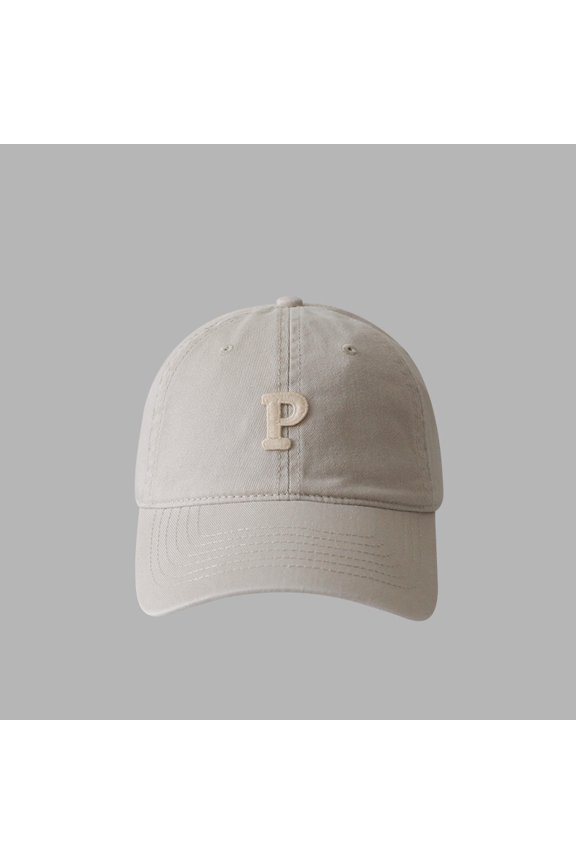 Men and Woman's Baseball Cap Adjustable Casual Embroidered Letter P Cotton Sun Hats Unisex Solid Color Visor Initial Baseball Cap Women Men Personalized Letter Dad Hat Baseball Hat Birthday Gifts