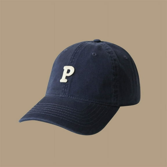 Men and Woman's Baseball Caps Adjustable Casual Embroidered Letter P Cotton Sun Hats Unisex Solid Color Visor Hats Classic Baseball Dad Hat Embroidered Initial Letter Low Profile Hat Cap