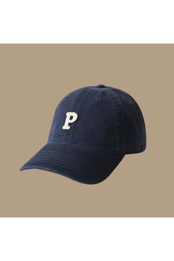 Men and Woman's Baseball Caps Adjustable Casual Embroidered Letter P Cotton Sun Hats Unisex Solid Color Visor Hats Classic Baseball Dad Hat Embroidered Initial Letter Low Profile Hat Cap