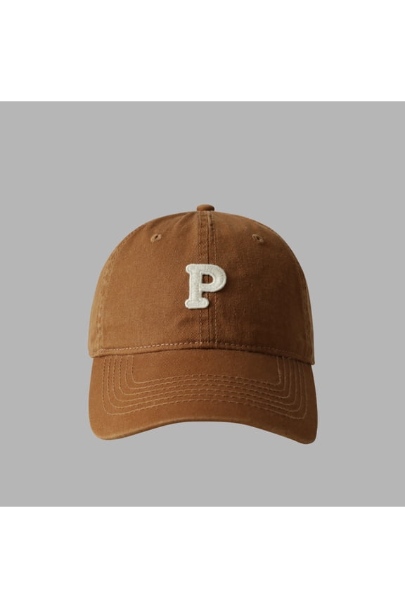 Men and Woman's Baseball Caps Adjustable Casual Embroidered Letter P Cotton Sun Hats Unisex Solid Color Visor Hats Classic Baseball Dad Hat Embroidered Initial Letter Low Profile Hat Cap