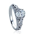 thumbnail image 1 of Men Women 14K White Gold 1.25 Carat Oval CZ Art Deco Design Wedding Engagement Ring (Size 5 to 9), 1 of 4