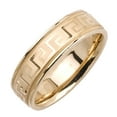 thumbnail image 1 of Men Women 14K Yellow Gold 6.5mm Greek Key Milgrain Comfort Fit Wedding Band Promise Ring, 1 of 3