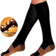 thumbnail image 1 of Men Women 20-30mmHg Knee High Compression Socks Calf Support Tube Stockings, 1 of 7