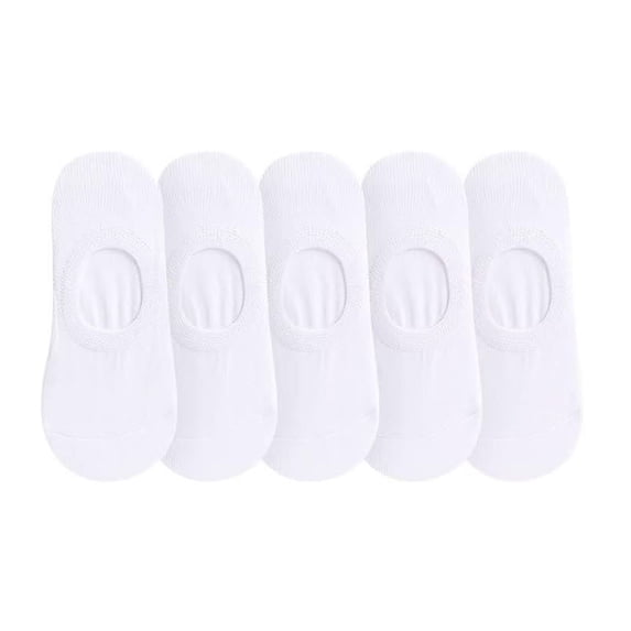 Men Women 5-Pack Invisible Socks Gripper Heel Boat Socks Stretchy Fit Breathable Everyday Socks