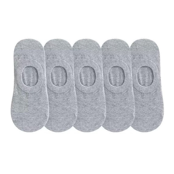Men Women 5-Pack Invisible Socks Gripper Heel Boat Socks Stretchy Fit Breathable Everyday Socks