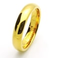 thumbnail image 1 of Men Women 5MM Comfort Fit Tungsten Carbide Wedding Band High Polish Domed Gold Tone Ring (7 to 15), 1 of 3