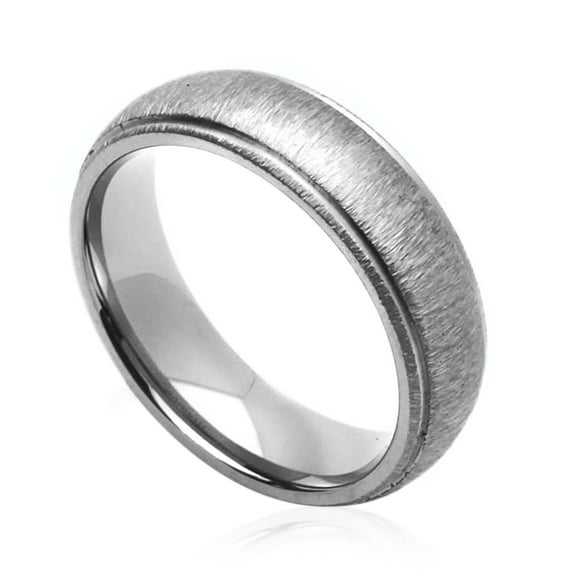 Men Women 6MM Comfort Fit Titanium Wedding Band Brushed Domed Ring (Size 7 to 14)