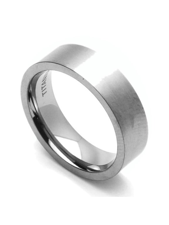 Men Women 6MM Comfort Fit Titanium Wedding Band Satin Finish Flat Ring (Size 7 to 14)