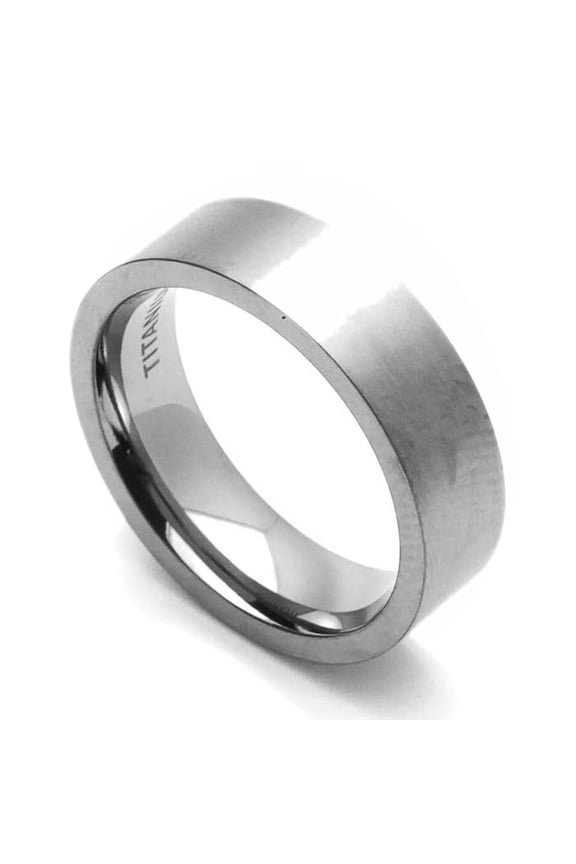 Men Women 6MM Comfort Fit Titanium Wedding Band Satin Finish Flat Ring (Size 7 to 14)