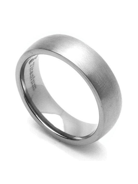 Men Women 6MM Comfort Fit Titanium Wedding Band Satin Finished Classic Domed Ring (Size 7 to 14)