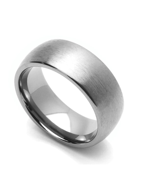 Men Women 8MM Comfort Fit Titanium Wedding Band Classic Domed Ring (Size 8 to 15)
