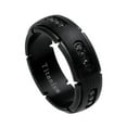 thumbnail image 1 of Men Women 8MM Comfort Fit Titanium Wedding Band Matte Finish Black CZ Titanium Ring (Size 6 to 15), 1 of 4