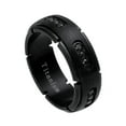 thumbnail image 1 of Men Women 8MM Comfort Fit Titanium Wedding Band Matte Finish Black CZ Titanium Ring (Size 6 to 15), 1 of 4