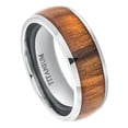 thumbnail image 1 of Men Women 8MM Comfort Fit Titanium Wedding Band Polished Domed Santos Rosewood Inlay Titanium Ring (Size 6 to 15), 1 of 4