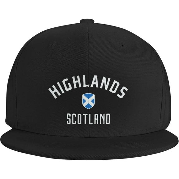 Men Women Adjustable Baseball Caps, Highlands Scotland Unisex Plain Hats Vintage Trucker Dad Cap Black