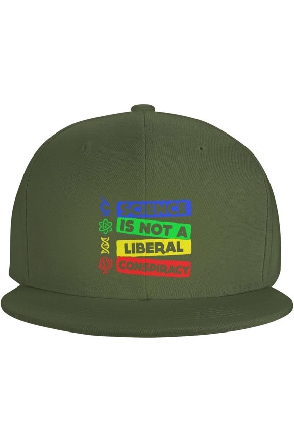 Men Women Adjustable Baseball Caps, Science is Not A Liberal Unisex Plain Hats Vintage Trucker Dad Cap Black