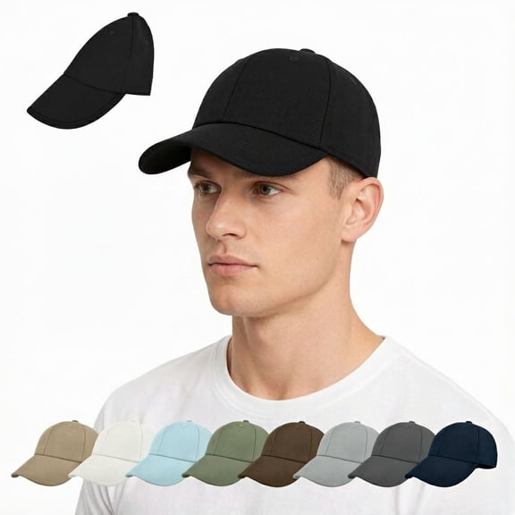Men Women Adjustable Classic Low Profile Cotton Baseball Cap, Plain Golf Hat for Running Workouts