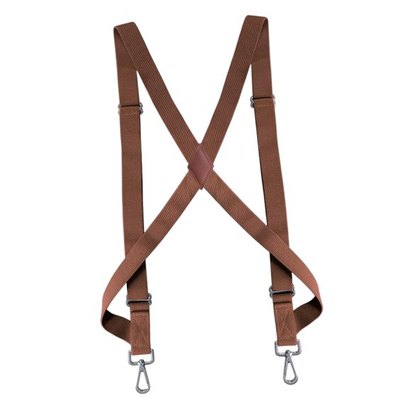 Men Women Adjustable Suspenders with Swivel Hooks Shaped Side Suspenders , Brown