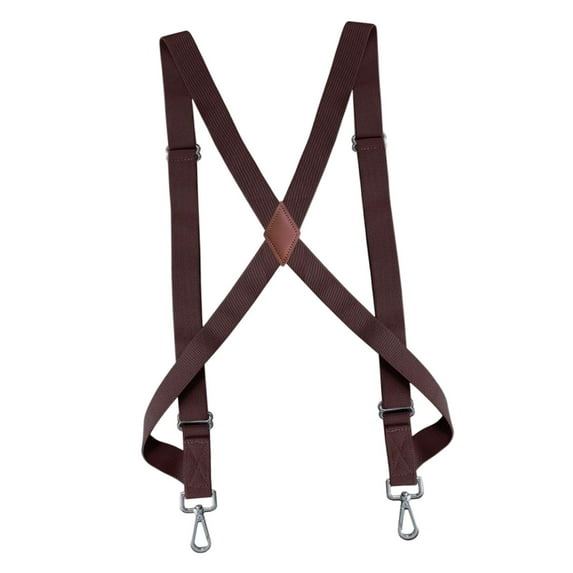 Men Women Adjustable Suspenders with Swivel Hooks Shaped Side Suspenders , Coffee