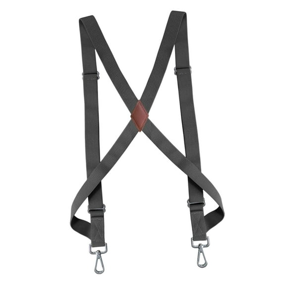 Men Women Adjustable Suspenders with Swivel Hooks Shaped Side Suspenders , Gray